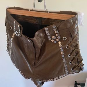 Vintage leather shorts from H&M 2013 collection, Size 4, like new